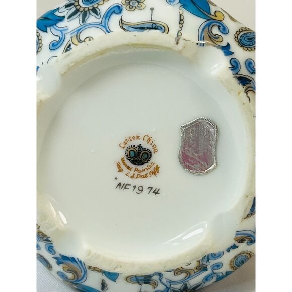 Vintage Lefton Blue Paisley Sugar Bowl Lid Creamer Pitcher Japan - Picture 12 of 12